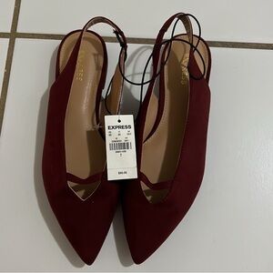 Express Burgundy Pointed Toe Heels